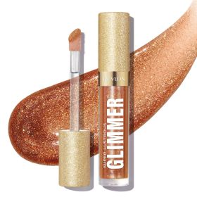 High-Shine Lip Gloss â€“ Bronze Spark Shade, 0.13 fl oz, Non-Sticky with Plant-Based Glitter and Hydrating Complex